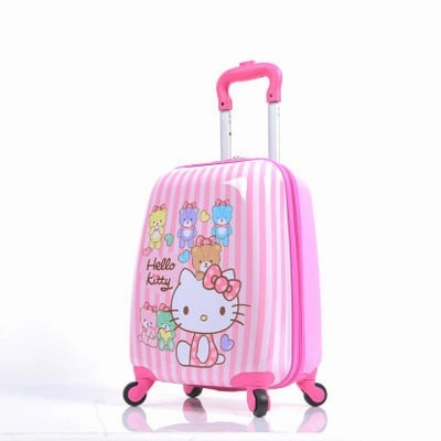 Hot Anime Girl Luggage Kids Rolling Suitcase Hello Kitty Cartoon 16/18 Inch Students Travel Trolley