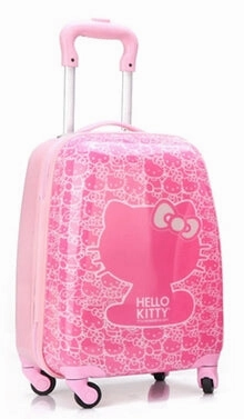 Hot Anime Girl Luggage Kids Rolling Suitcase Hello Kitty Cartoon 16/18 Inch Students Travel Trolley