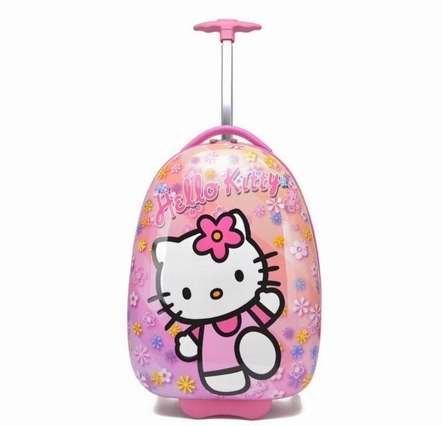 Hot Anime Girl Luggage Kids Rolling Suitcase Hello Kitty Cartoon 16/18 Inch Students Travel Trolley