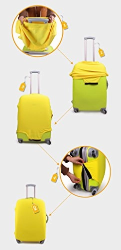 Hugs Idea 26/28/30 Inch Giraffe Print Suitcase Protector Elastic Travel Luggage Cover