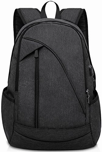Ibagbar Water Resistant Laptop Backpack With Usb Charging Port Fits Up To 15.6-Inch Laptop And