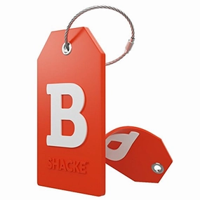 Initial Luggage Tag With Full Privacy Cover And Stainless Steel Loop  (Letter B)