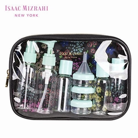 Isaac Mizrahi Fashion Printed 11Pc Toiletries Container Travel Kit, Floral/Black