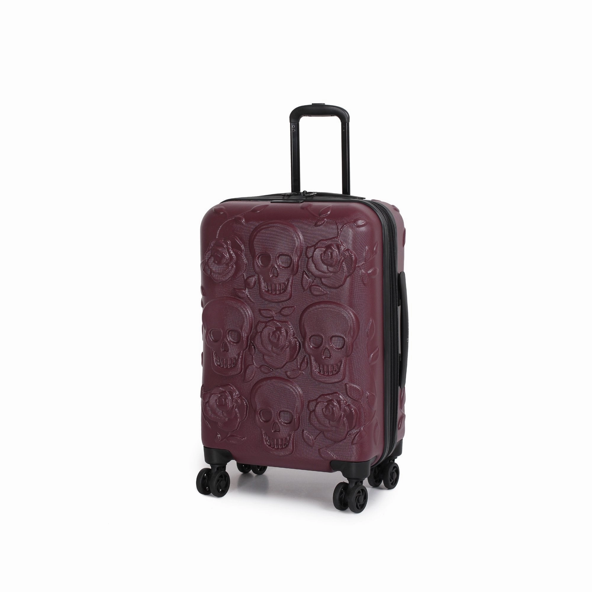 IT Luggage Duraliton - Skulls   Roses 22" Carry-On 8 Wheel Glider Expandable Trolley Case
