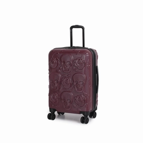 IT Luggage Duraliton - Skulls   Roses 22" Carry-On 8 Wheel Glider Expandable Trolley Case