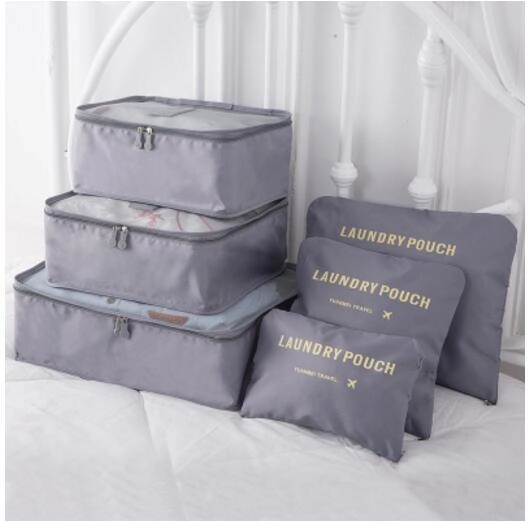 Iux Nylon Packing Cube Travel Bag System Durable 6 Pieces One Set Large Capacity Of Bags Unisex