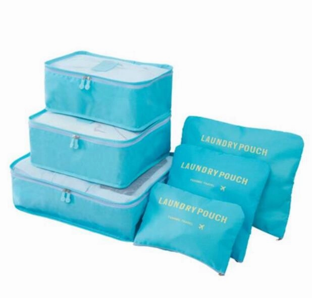 Iux Nylon Packing Cube Travel Bag System Durable 6 Pieces One Set Large Capacity Of Bags Unisex