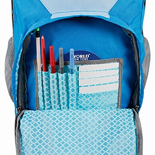 J World New York Sunday Rolling Backpack, Blue