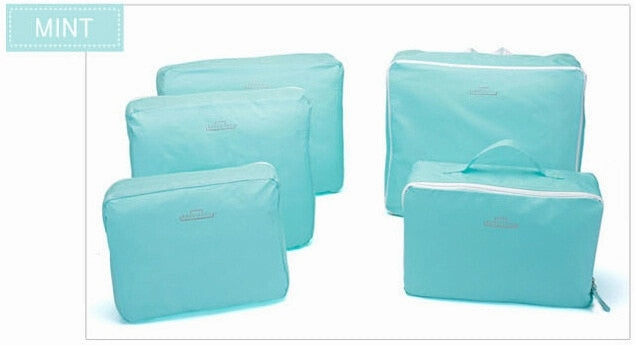 JXSLTC 5PCS/Set High Quality Oxford Cloth Travel Mesh Bag Luggage Organizer Packing Cube
