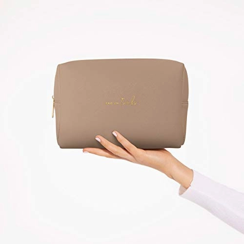 Katie Loxton Bag of Tricks Womens Vegan Leather Cosmetic Toiletry Wash Bag Taupe