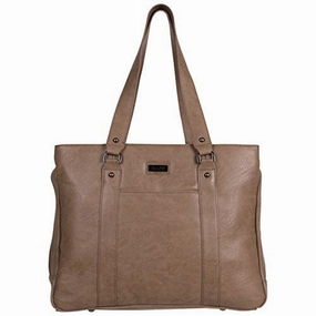 Kenneth Cole Reaction Hit Women's Pebbled Faux Leather Triple Compartment 15" Laptop Business Tote, Taupe