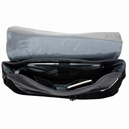 Kenneth Cole Reaction Strident-Class Vegan Leather 15" Laptop & Tablet Crossbody Messenger Bag for Work, School, & Travel, Black, Laptop