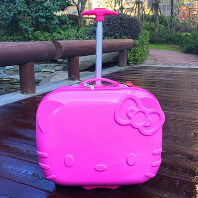 Kids Hello Kitty Rolling Luggage Bag,Children Travel Suitcase,Cartoon Box With Wheel,Abs Trolley