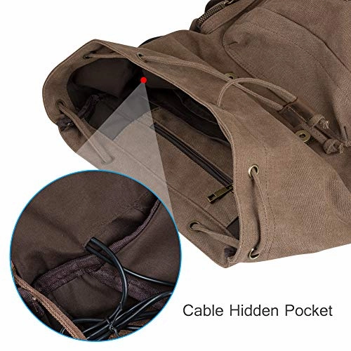 Laptop Backpack with USB Charging Port, P.KU.VDSL Travel Canvas Backpack for Men and Women, College School Bookbag Computer Bag Fits 17 Laptop
