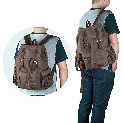 Laptop Backpack with USB Charging Port, P.KU.VDSL Travel Canvas Backpack for Men and Women, College School Bookbag Computer Bag Fits 17 Laptop