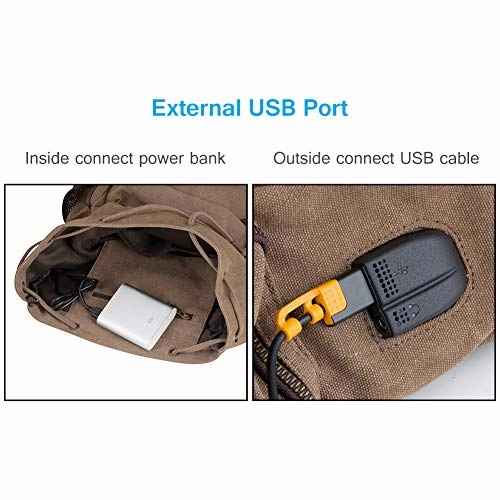Laptop Backpack with USB Charging Port, P.KU.VDSL Travel Canvas Backpack for Men and Women, College School Bookbag Computer Bag Fits 17 Laptop