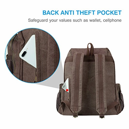 Laptop Backpack with USB Charging Port, P.KU.VDSL Travel Canvas Backpack for Men and Women, College School Bookbag Computer Bag Fits 17 Laptop