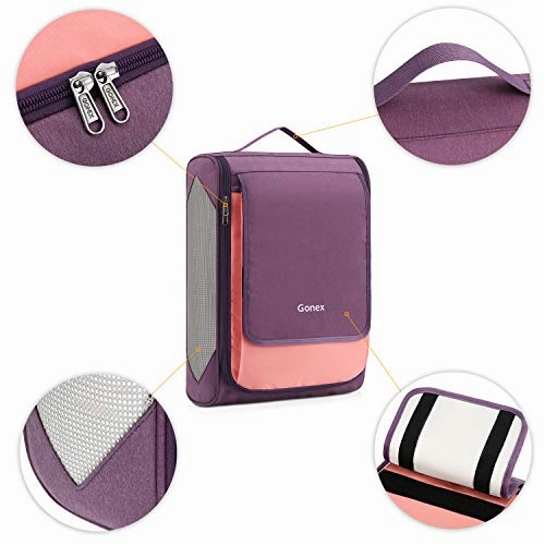 Large Packing Cubes, Gonex Business Travel Organizers 3PCs L M S Pink   Purple