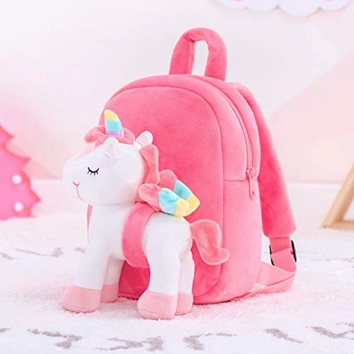 Lazada Unicorn Toddler Backpack with Stuffed Snuggle Toys White 9.5" Aged 2 