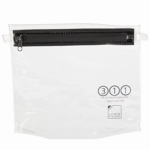 Lewis N. Clark Tsa-Compliant Quart-Sized Carry-On Toiletry Pouch, Clear, One Size
