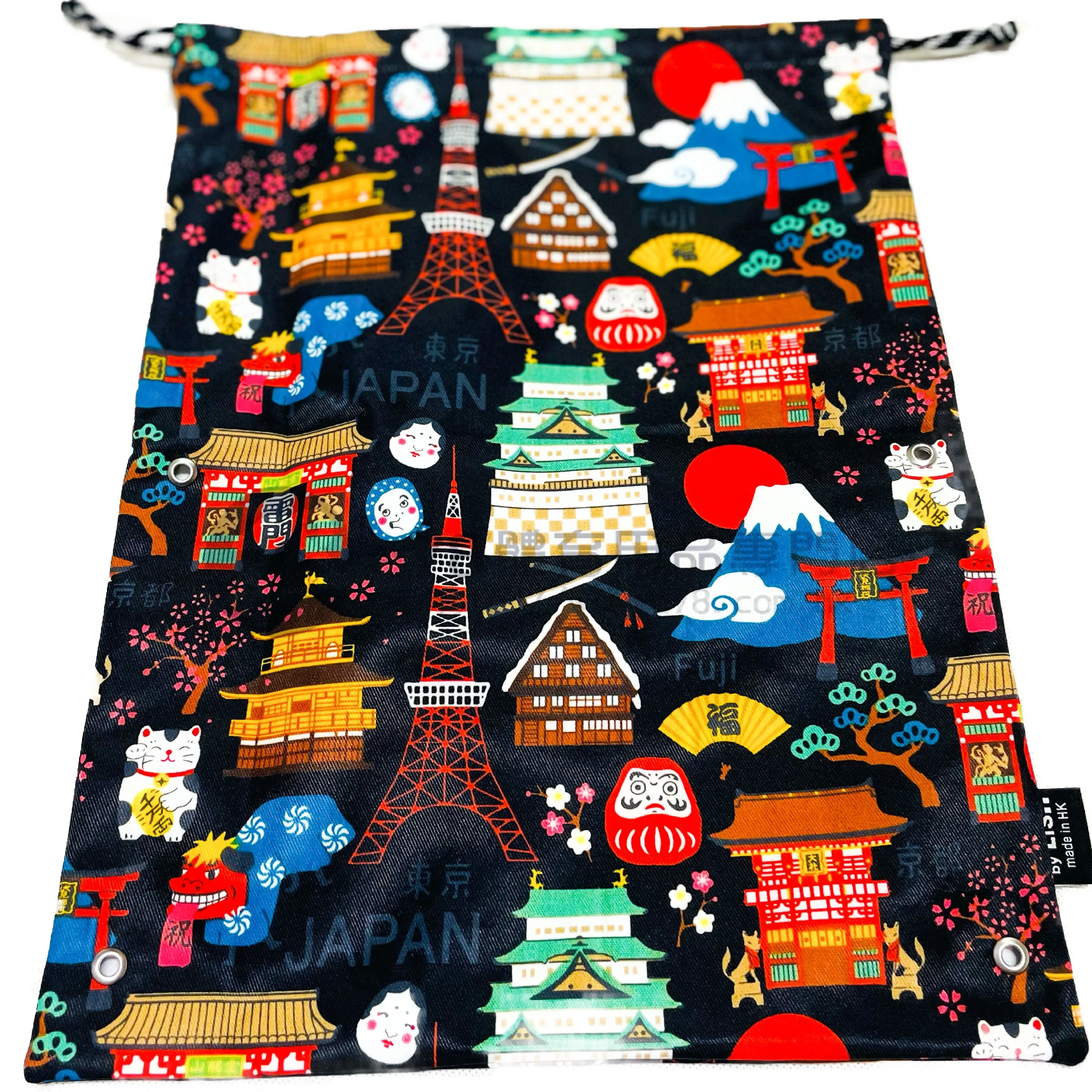 Lis..Handmade Water Resistant shoes bag (black Tokyo 150)
