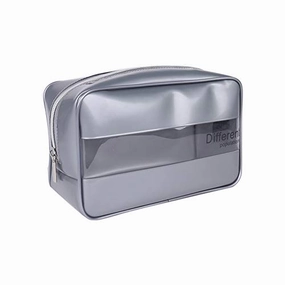 LIZHOUMIL Transparent Makeup Bag Storage Bags Travel Organizer Waterproof Makeup Beautician Cosmetic Bag Beauty Case Toiletry Bag Wash Bags Silver Medium