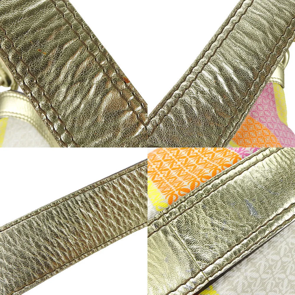LOEWE Shoulder Bag Canvas, Leather gold New Road Women Used