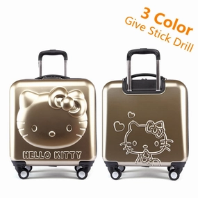 Lovely Hello Kitty Luggage Children Trolley Travel Bag 18 Inch Cartoon Kids Suitcases Hello Kitty