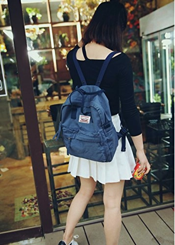 Luckyz Womens Casual Style Lightweight Canvas Backpack School Bag Travel Daypack Medium Handbag