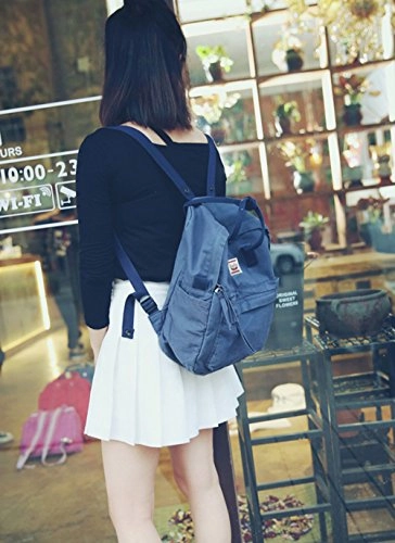 Luckyz Womens Casual Style Lightweight Canvas Backpack School Bag Travel Daypack Medium Handbag