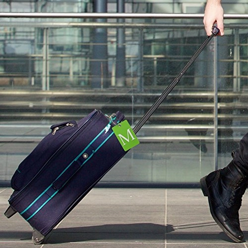 Luggage Tag Initial  Fully Bendable Tag W/ Stainless Steel Loop (Letter M)
