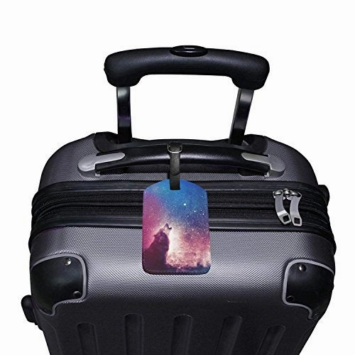 Luggage Tags Starry Stars Clouds Wolf Travel Baggage Tags