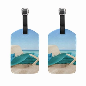 Luggage Tags Summer Vacation Womens Bag Suitcase Tags Holder traveling accessories Set of 2