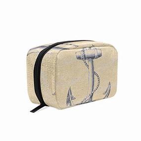 Makeup Bag Anchor Ship Nautical Sea Vintage Girls Travel Cosmetic Bag Womens Toiletry Organizer