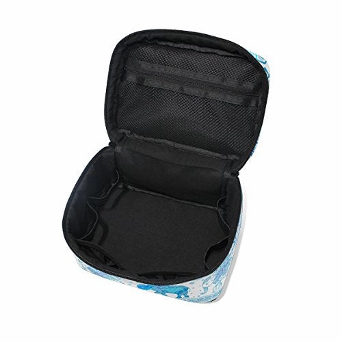Makeup Bag Blue Paisley Elephant Travel Cosmetic Bags Organizer Train Case Toiletry Make Up Pouch