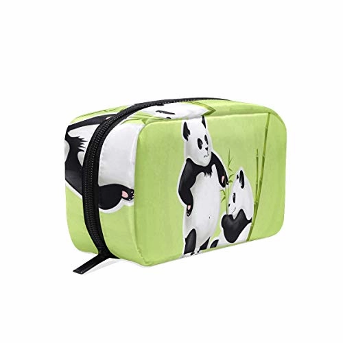 Makeup Organizer Cute Angry Panda Womens Zip Toiletry Bag Large Case Cosmetic Bags