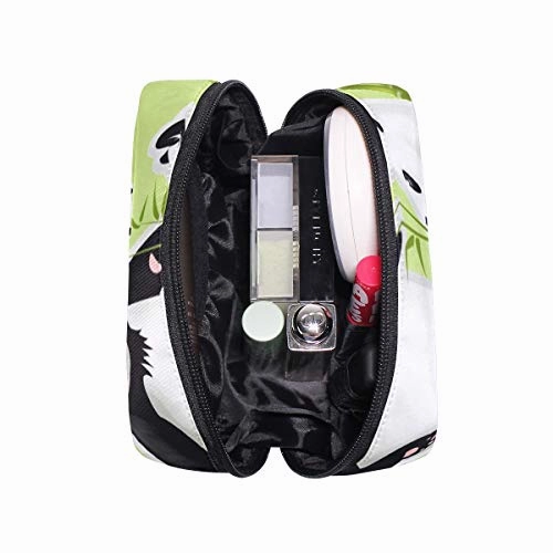 Makeup Organizer Cute Angry Panda Womens Zip Toiletry Bag Large Case Cosmetic Bags