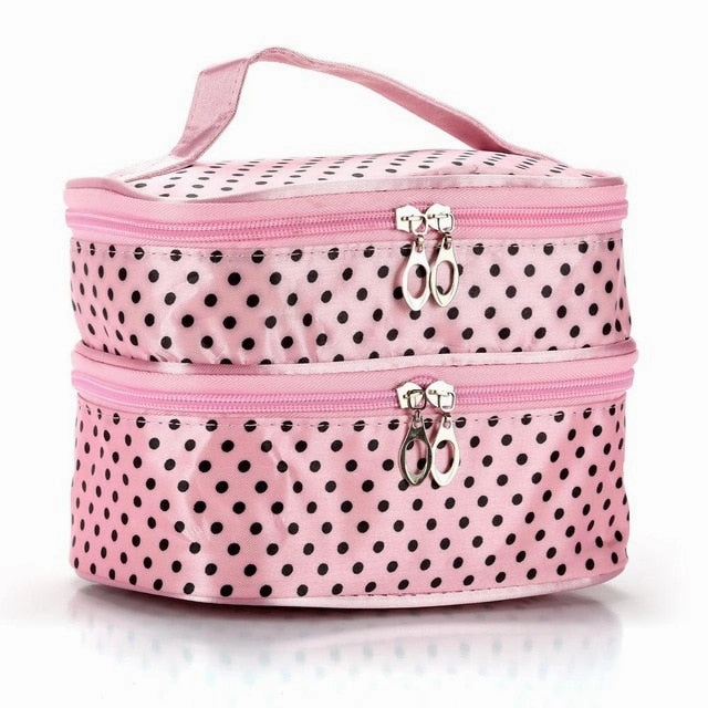 Makeup Pouch Toiletry Cosmetics Bag Han Edition Double Makeup Baoxiaobo Dot Dot Makeup Bag Handbag