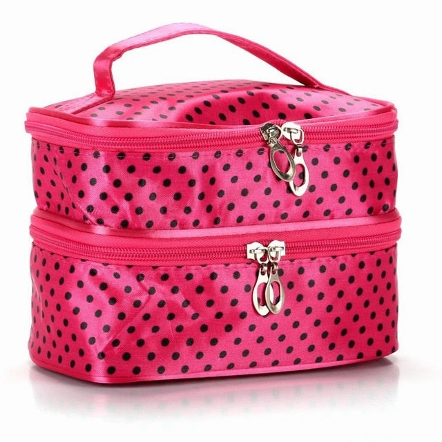 Makeup Pouch Toiletry Cosmetics Bag Han Edition Double Makeup Baoxiaobo Dot Dot Makeup Bag Handbag