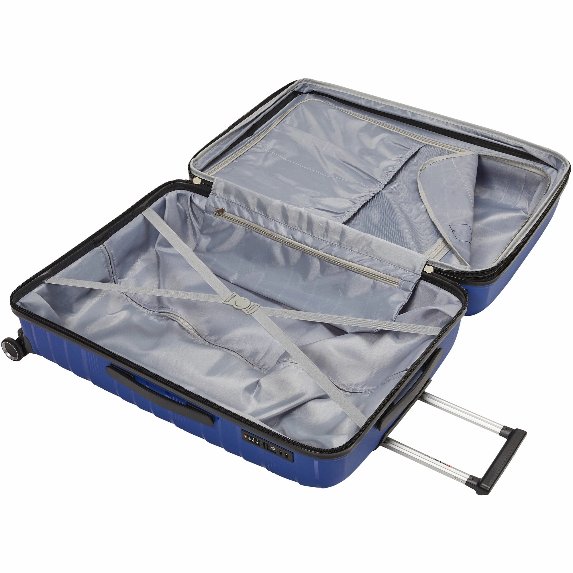 Mancini Bermuda Collection Polypropylene Spinner Luggage 2-Piece Set (Carry-On & Large)