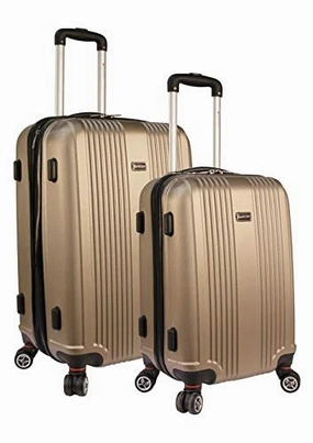 Mancini Leather Goods Santa Barbara 2 Piece Expandable Spinner Luggage Set (20  