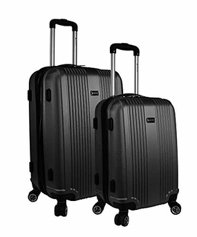 Mancini Leather Goods Santa Barbara 2 Piece Expandable Spinner Luggage Set (20  