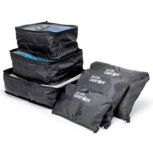 Miami CarryOn Set of 6 Packing Cubes, Luggage Organizer - 3 Cubes   3 Pouches