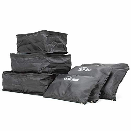 Miami CarryOn Set of 6 Packing Cubes, Luggage Organizer - 3 Cubes   3 Pouches