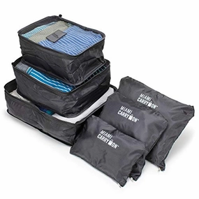 Miami CarryOn Set of 6 Packing Cubes, Luggage Organizer - 3 Cubes   3 Pouches