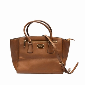 Michael Kors Brown Pebbled Leather Satchel