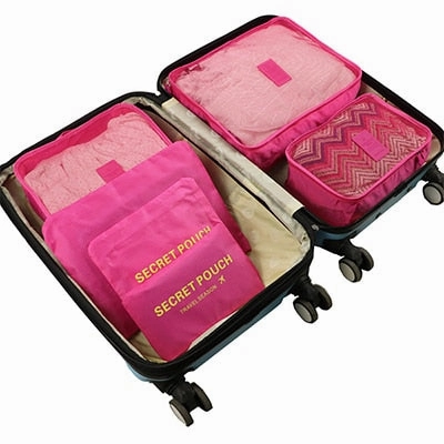 Mihawk 6Pcs/set Packing Cube Travel Bags Portable Large Capacity Clothing Sorting Organizer Luggage