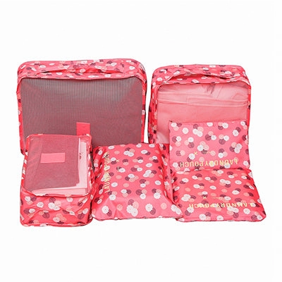 Mihawk 6Pcs/set Packing Cube Travel Bags Portable Large Capacity Clothing Sorting Organizer Luggage