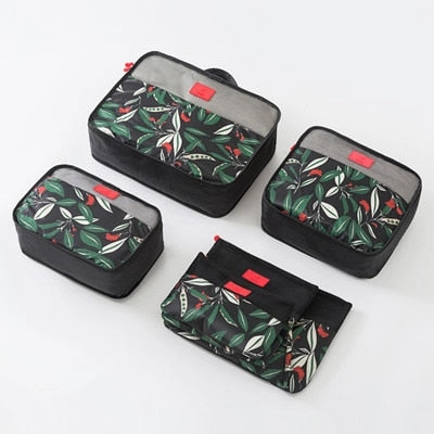 Mihawk 6Pcs/set Packing Cube Travel Bags Portable Large Capacity Clothing Sorting Organizer Luggage