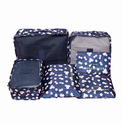 Mihawk 6Pcs/set Packing Cube Travel Bags Portable Large Capacity Clothing Sorting Organizer Luggage